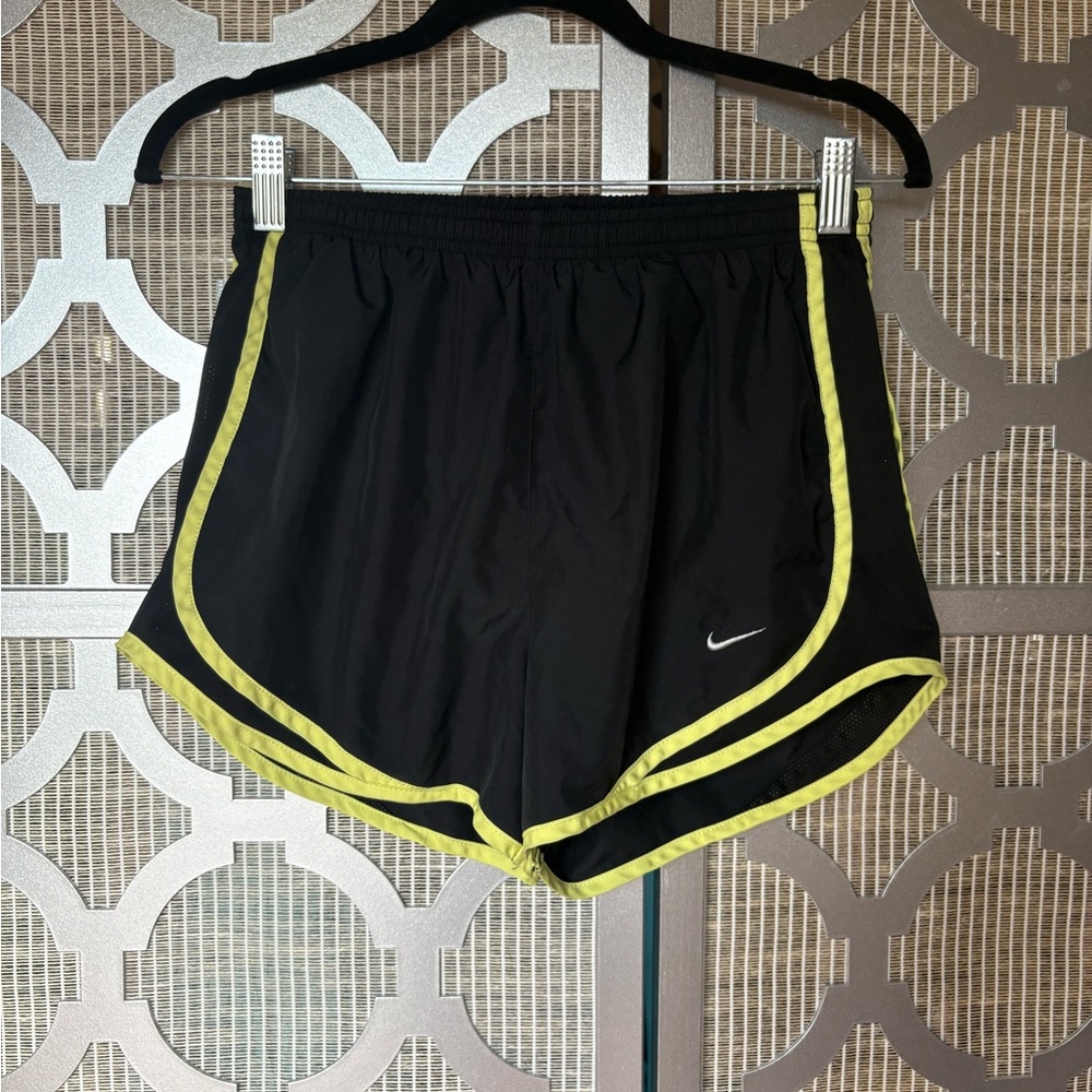 Nike Black Athletic Shorts with Neon Trim